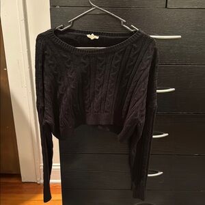 Black Cable Knit Sweater
